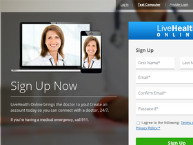 'startlivehealthonline.com' screenshot