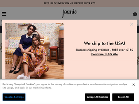 'joanieclothing.com' screenshot