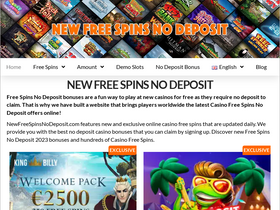 'newfreespinsnodeposit.com' screenshot