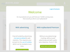 'myraceland.com' screenshot