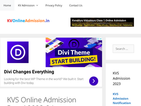 'kvonlineadmissions.in' screenshot