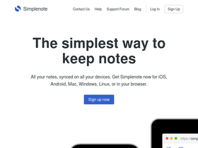 'simplenote.com' screenshot