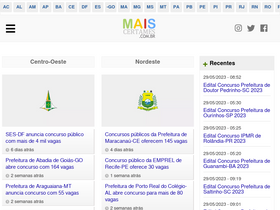 'maiscertames.com.br' screenshot