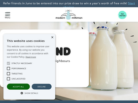 'themodernmilkman.co.uk' screenshot
