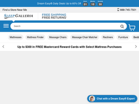 'sleepgalleria.com' screenshot