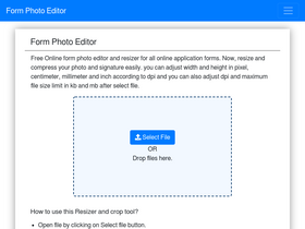 'formphotoeditor.com' screenshot