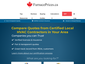 'furnaceprices.ca' screenshot