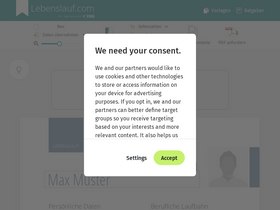 'lebenslauf.com' screenshot