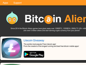 'bitcoinaliens.com' screenshot