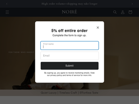 NOIRÉ website screenshot