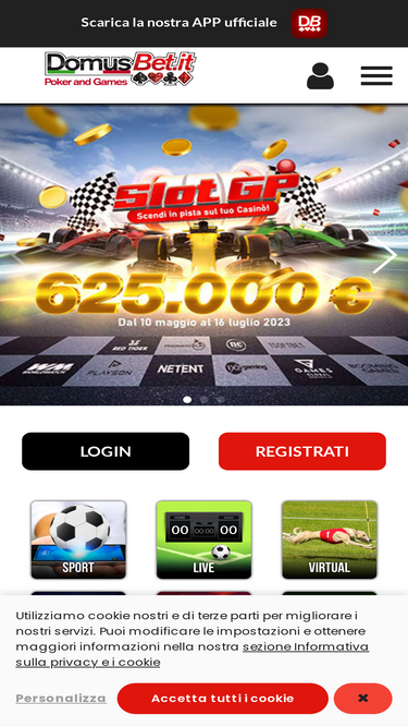 Interfaccia della piattaforma Begamestar