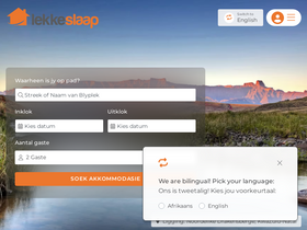 'lekkeslaap.co.za' screenshot