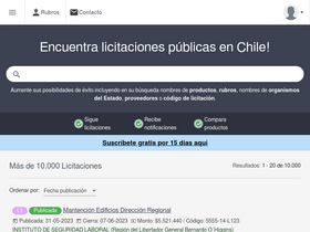 'todolicitaciones.cl' screenshot