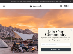 'snowpeak.com' screenshot