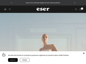 Eser Giyim homepage screenshot