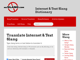 'noslang.com' screenshot