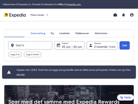 'expedia.no' screenshot