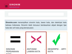 'sinonim.com' screenshot