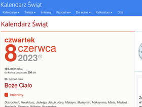 'kalendarzswiat.pl' screenshot