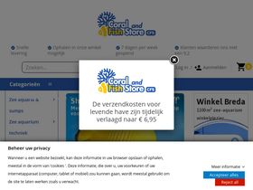 'coralandfishstore.nl' screenshot