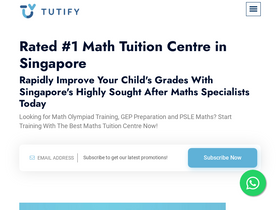 Tutify Education - Mathematics Tuition Singapore For PSLE & Math Olympiad — Website preview