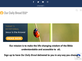'ourdailybread.ca' screenshot