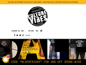 Culture Vibes homepage screenshot