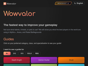 'wowvalor.app' screenshot