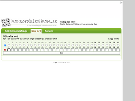 'korsordslexikon.se' screenshot