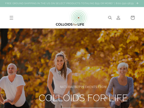 Colloids for Life homepage screenshot