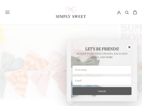 simplysweetbow.com homepage screenshot