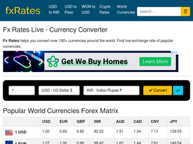 'fxrateslive.com' screenshot