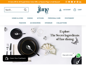 'thejuneshop.com' screenshot