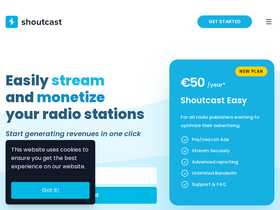 'shoutcast.com' screenshot