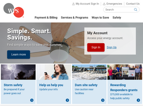 'wisconsinpublicservice.com' screenshot