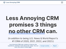 'lessannoyingcrm.com' screenshot