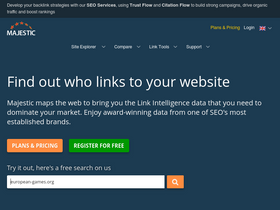 'majestic.com' screenshot