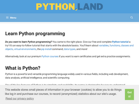 'python.land' screenshot