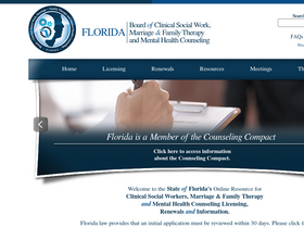 'floridasmentalhealthprofessions.gov' screenshot