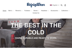 RefrigiWear homepage screenshot