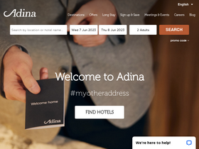 'adinahotels.com' screenshot