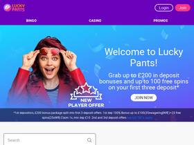 'luckypantsbingo.com' screenshot