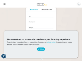 'jumbomail.me' screenshot