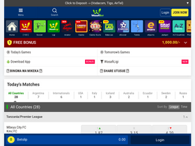 'wasafibet.co.tz' screenshot