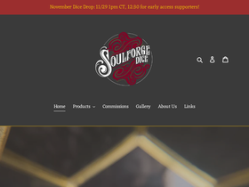 soulforgedice.com homepage screenshot
