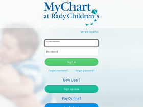 'mychartatradychildrens.org' screenshot