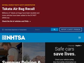 'nhtsa.gov' screenshot