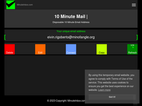 'minuteinbox.com' screenshot