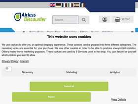 'airless-discounter.de' screenshot