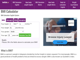 'bmicalc.co' screenshot